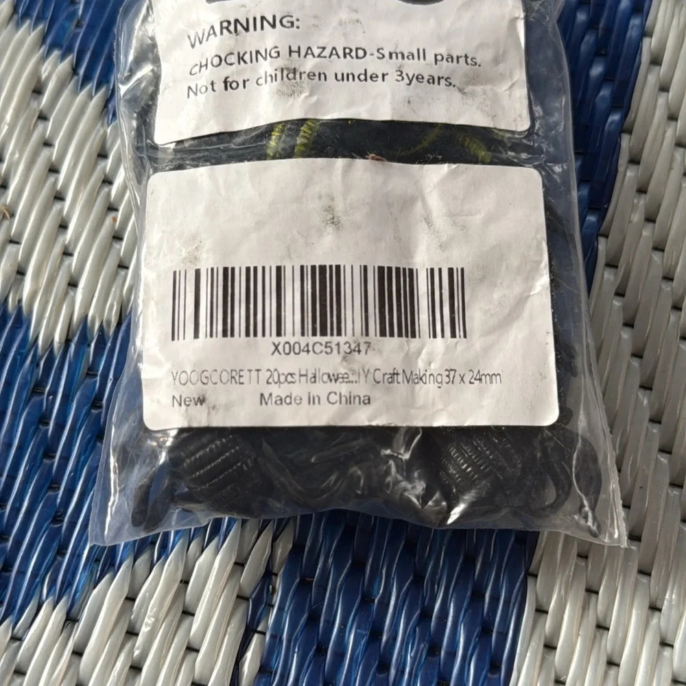 NWT (20) Halloween Black Spider Resin Flatback Charms Scrapbooking Embellishment